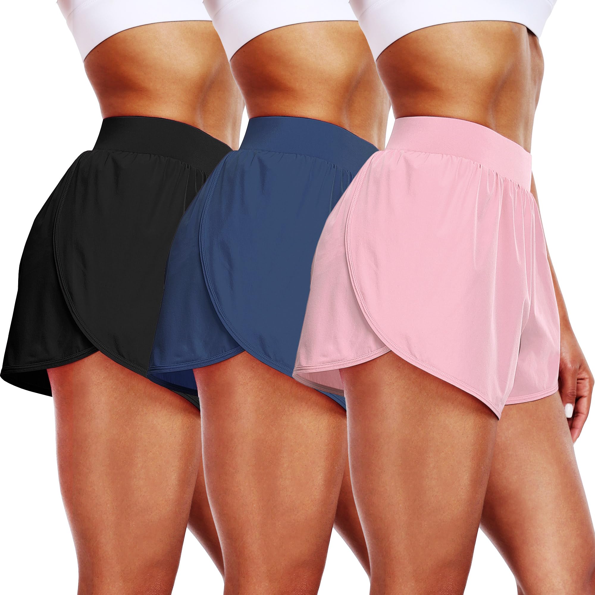 CADMUS 2 in 1 Women's Workout Shorts Athletic Gym Running Shorts with Compression Liner Brief