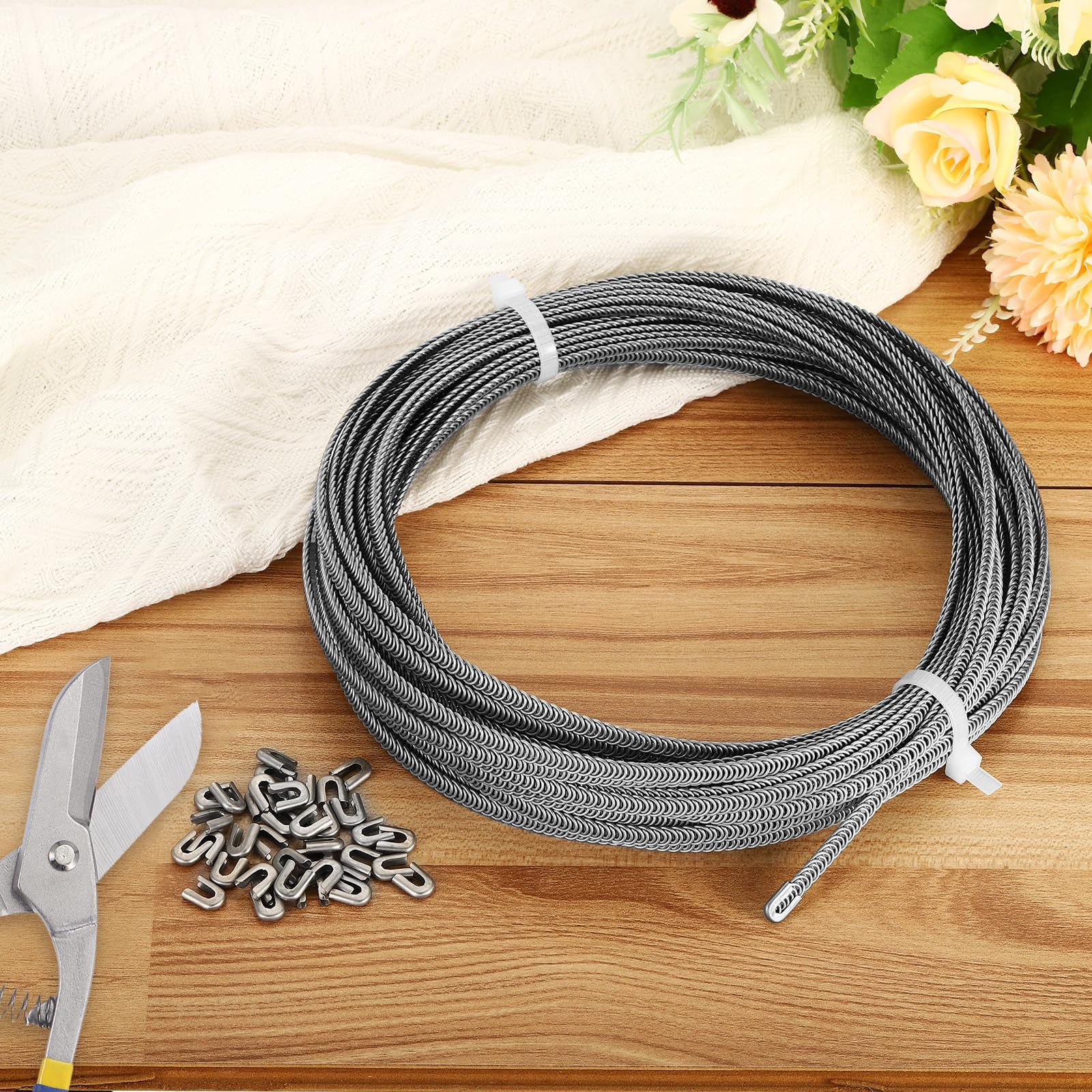 PATIKIL 33 Piedi 304 Inossidabile Corsetto Disossamento Spirale Metallo Disossamento con 32 Acciaio Disossamento Suggerimenti Struttura e Forma per Corsetto Fare Forniture (5mm LARGO)
