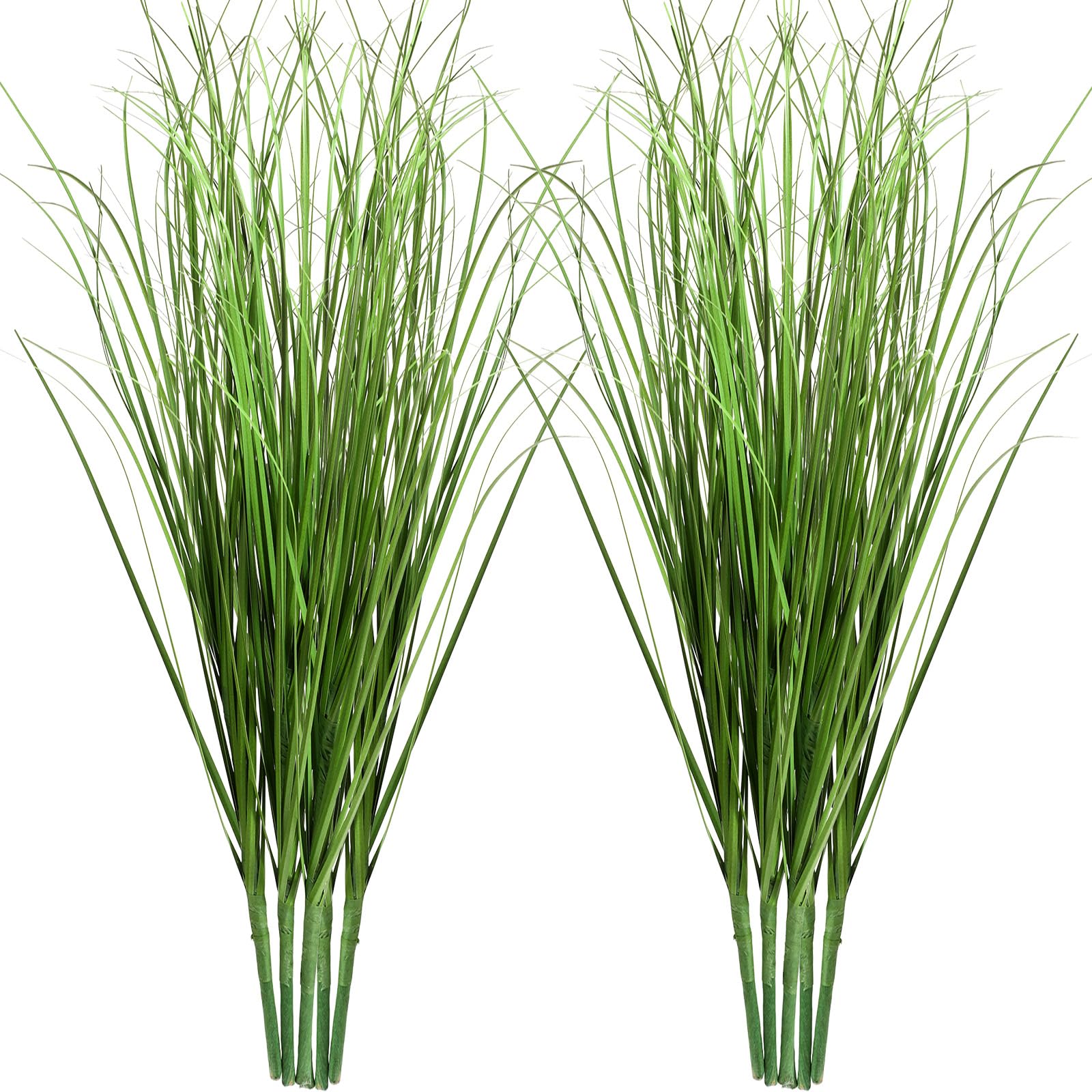 Skrfren 10 Pcs 17 Inch Tall Artificial Plants, Fake Wheat Grass Greenery Stems, Faux Shrubs Onion Grass, UV Resistant Plastic Tall Grasss for Vase Filler Bouquet Indoor Outdoor Home Decor (Green)