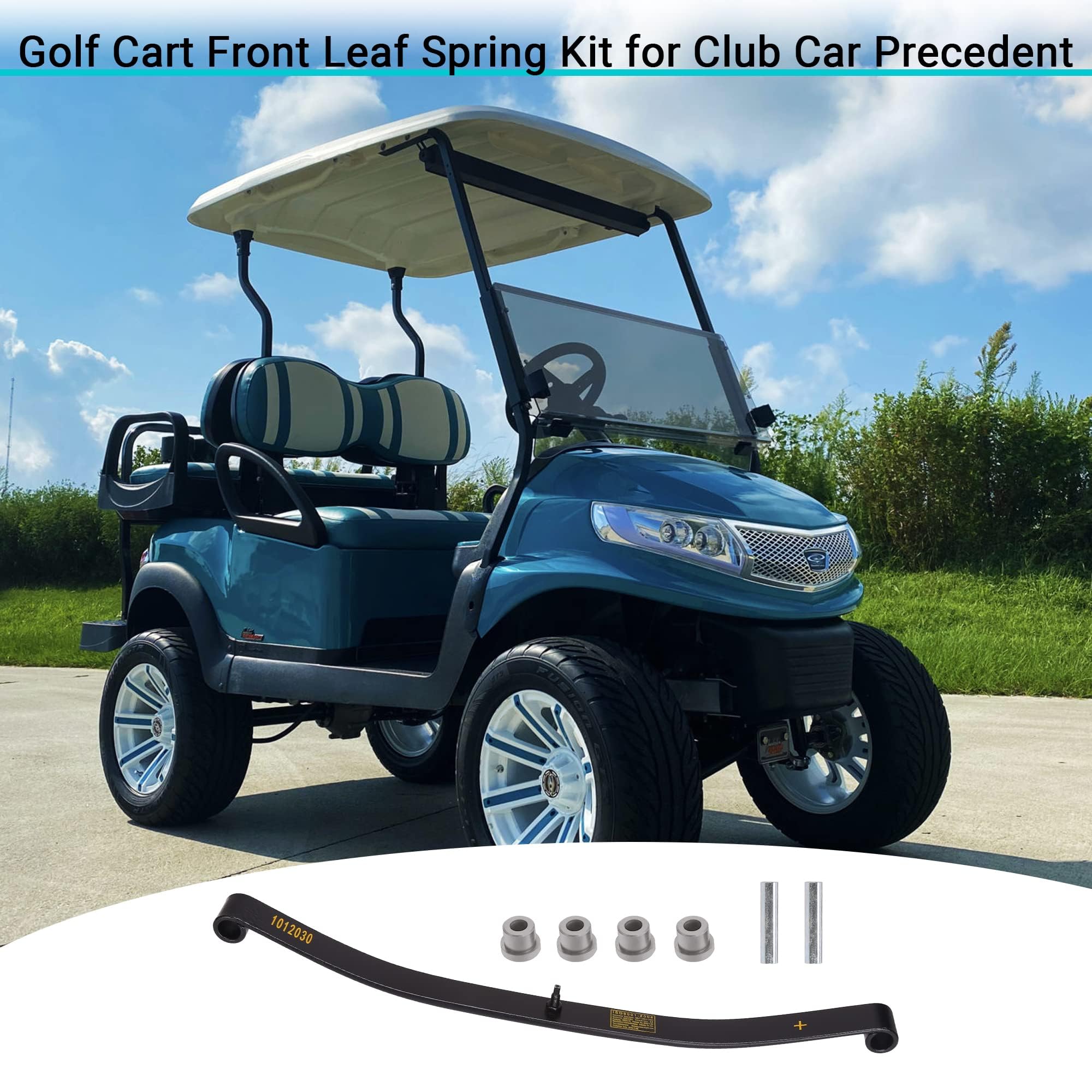 10L0L Golfwagen-Vorderblattfeder mit Buchsen-Set für Club Car Precedent, Einblatt-Feder-Set mit Buchsen und Hülsen für Club Car DS