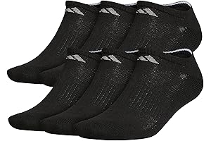 Adidas Athletic Cushioned No-Show Socks With Arch Compression - Multipack (6 Pair)