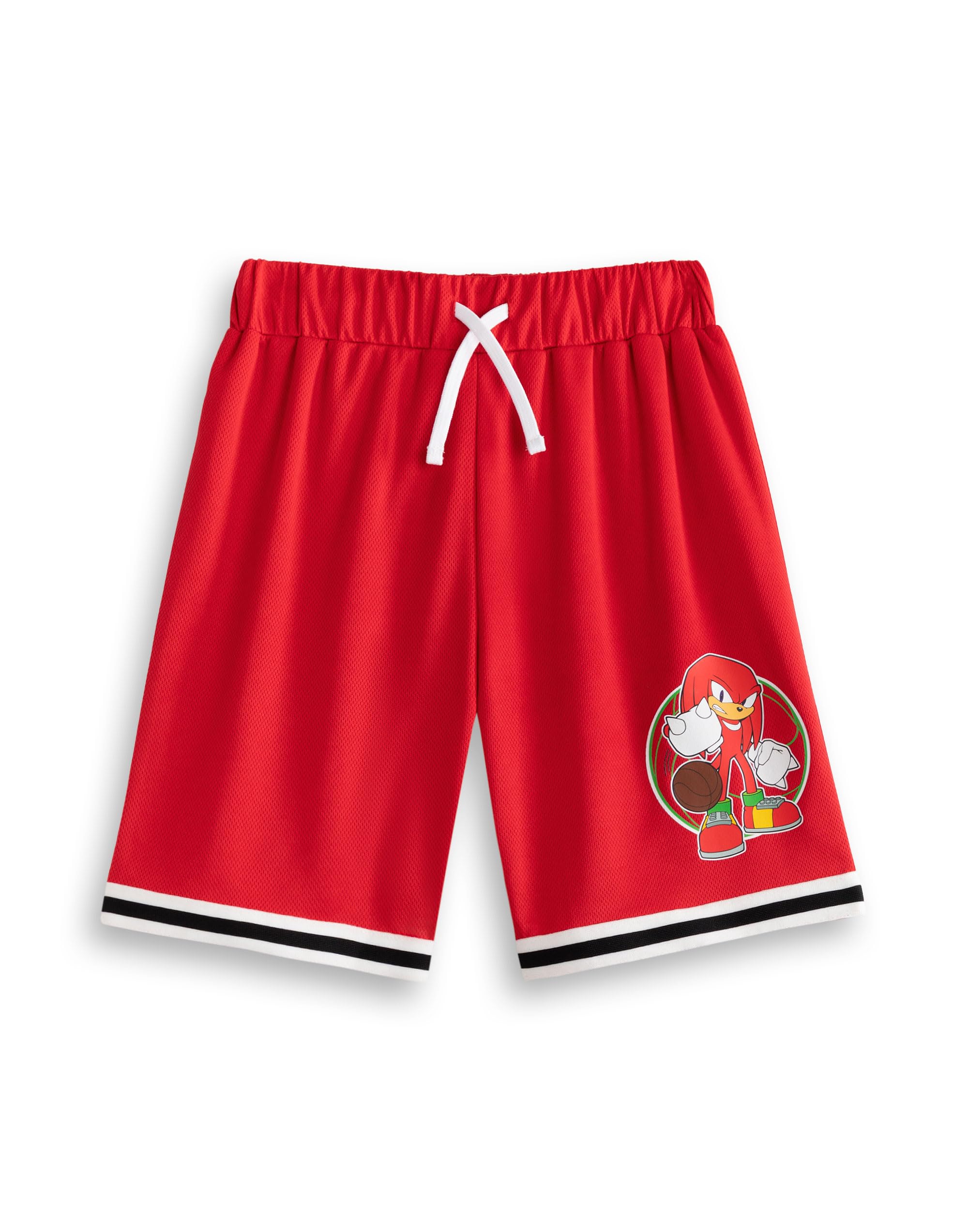 Sonic The Hedgehog Set da basket rosso da 2 pezzi Knuckles | Completo sportivo senza maniche per bambini | Abbigliamento moderno da cartone animato per ragazzi e ragazze
