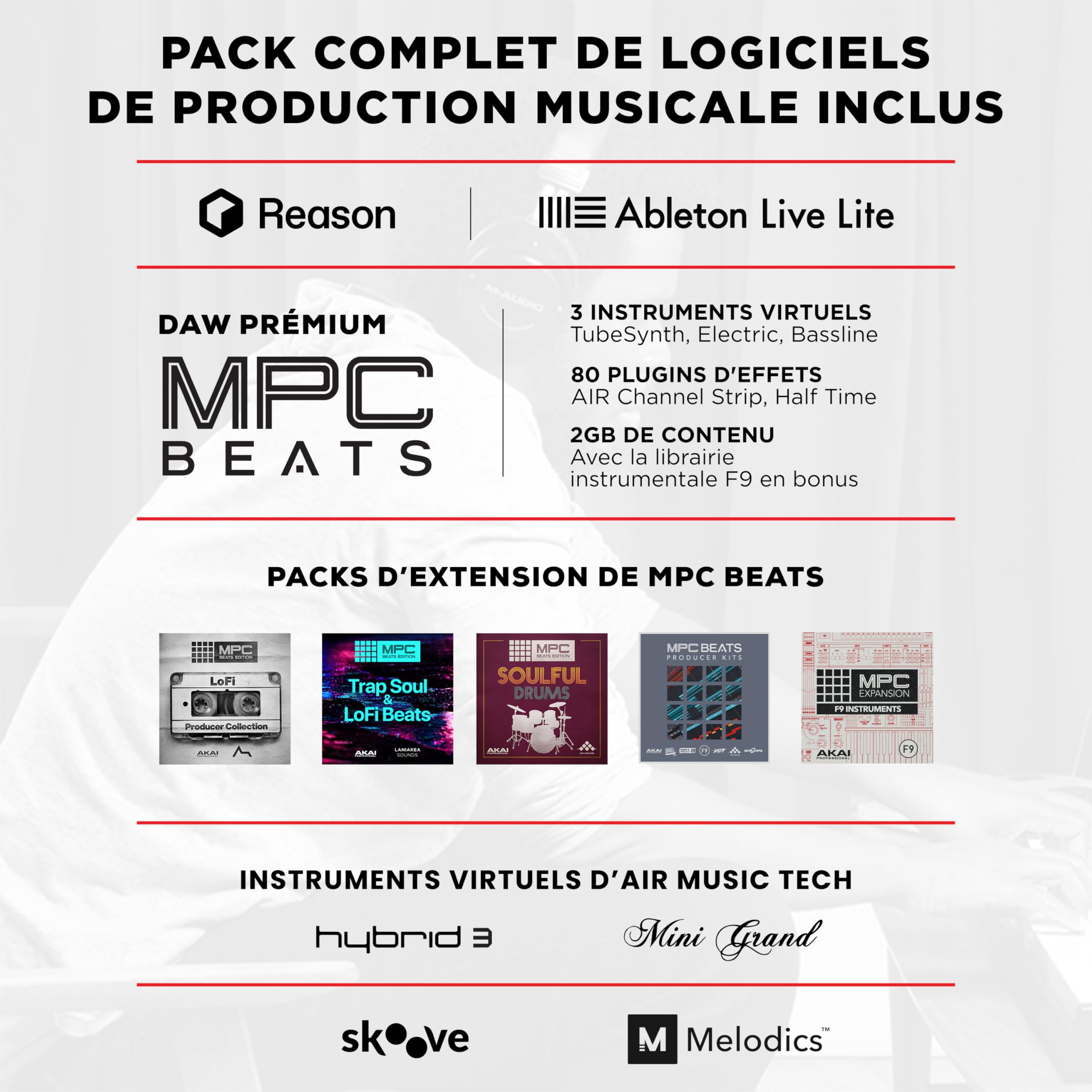 M-AUDIO Oxygen 49 (MKV) - Clavier maître 49 touches MIDI USB avec pads de rythme, modes Smart Chord et Scale, arpégiateur et pack de sons Native Instruments (intégration NKS)
