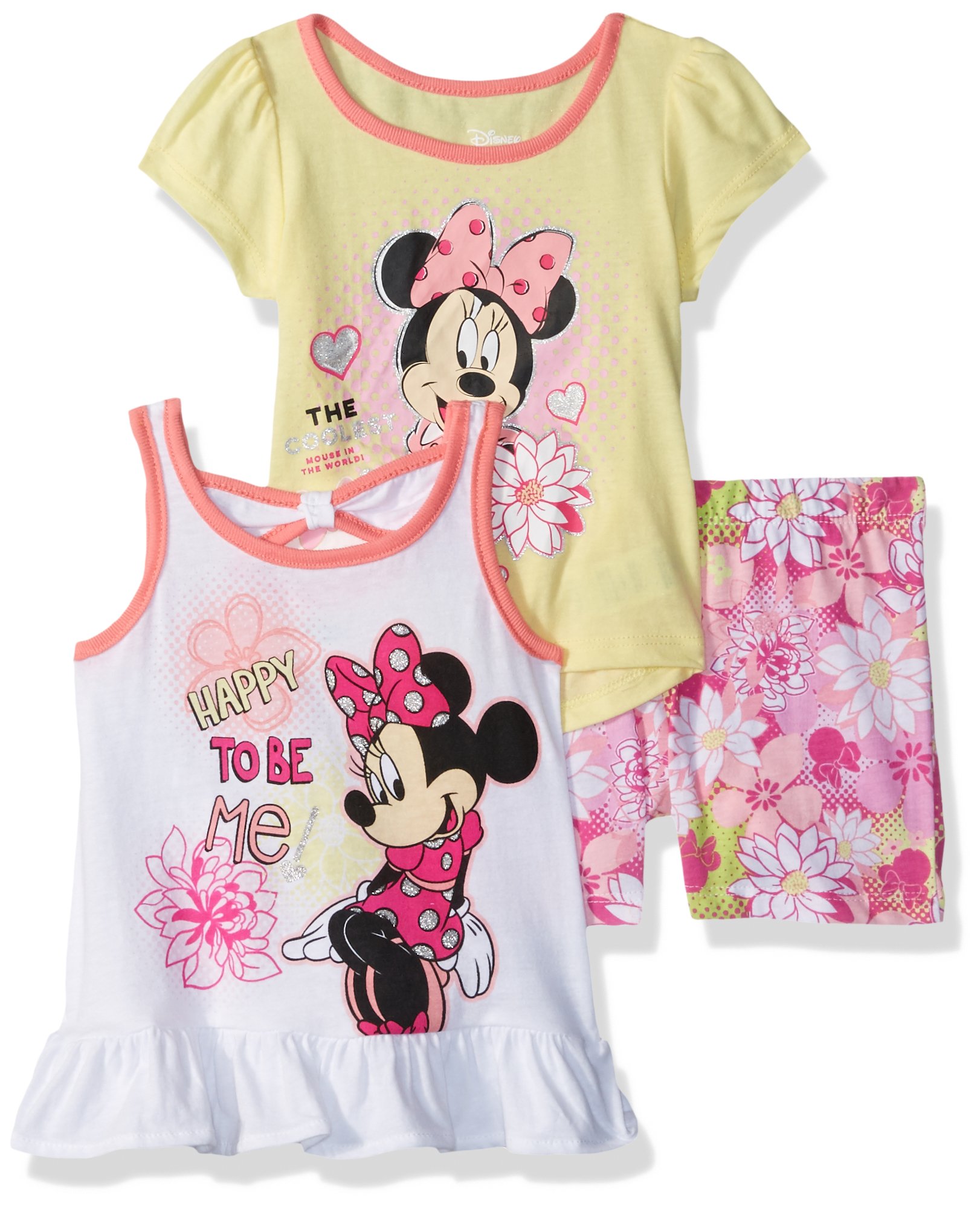 Disney T-Shirt — zestaw Niemowlęta - dziewczynki Minnie 3 piece short set