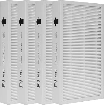 Hichoryer F1 Filter 4-Pack - Replacement Allergen & Odor Reduction Filter For 3M Filtrete C01/T02 Air Purifiers (FAP-C01-F1, FAP-T02-F1)