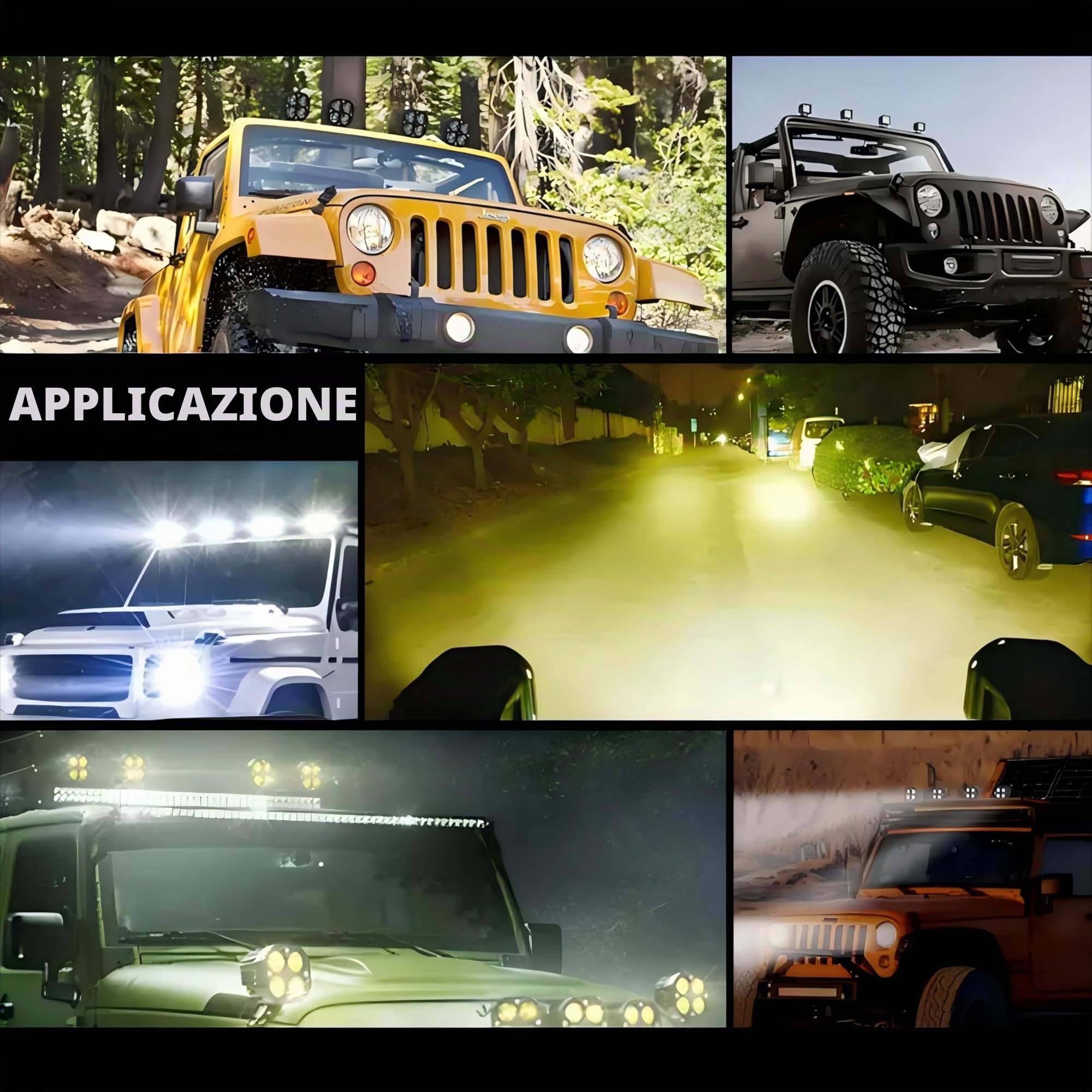 Faro da lavoro a LED 2x40w 3 pollici Faro a LED 12V 24V Quadrato bianco Faro supplementare Fendinebbia Offroad per Auto, Trattore, Moto, Luci da pesca SUV (2x3 pollici 40W bianco)