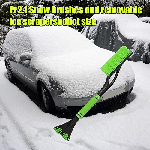 Miniatura 5 de Dickno Rascador de nieve y cepillo de 24 pulgadas, rascador de hielo desmontable sin arañazos con agarre ergonómico de espuma, herramienta universal