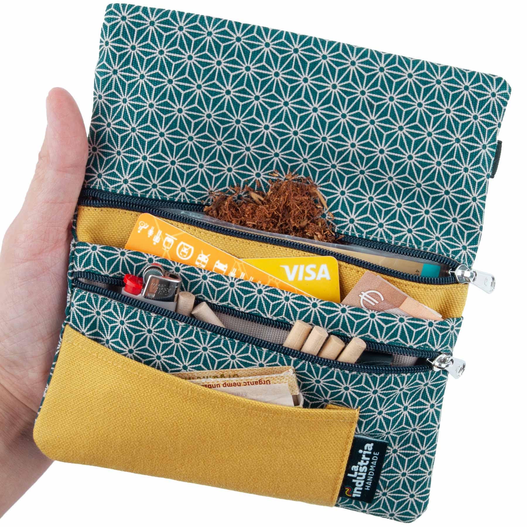 Tobacco Pouch for Rotary Tobacco, Filter, Papers and Lighter