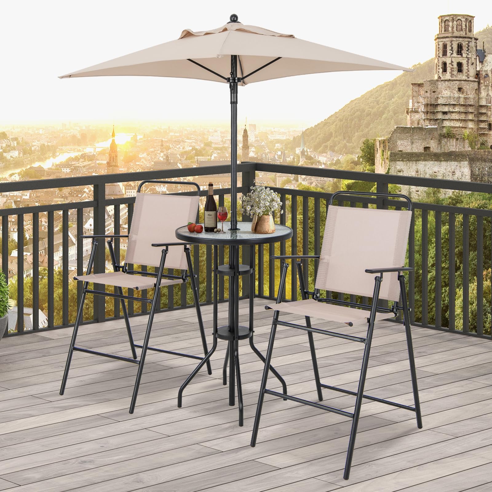 Taburete De Bar Plegable Con Respaldo, Silla Plegable De Desayuno De Cocina De 24 Pulgadas, Taburetes
