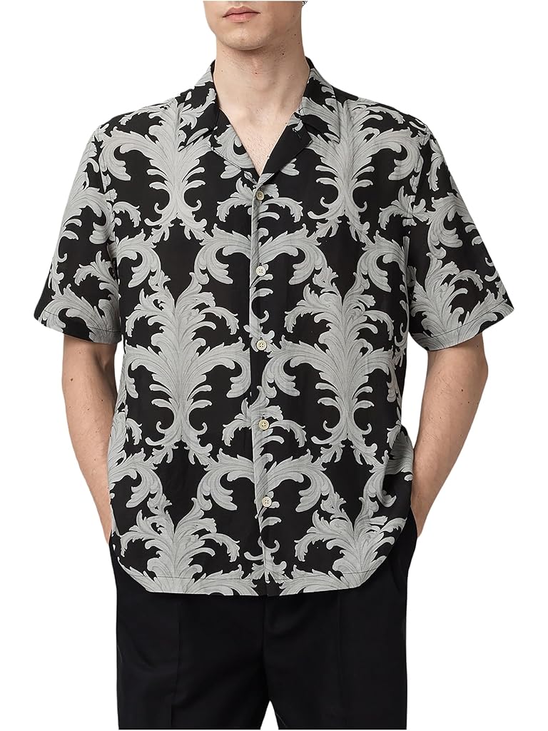 Black AllSaints Motif Short Sleeve Shirt