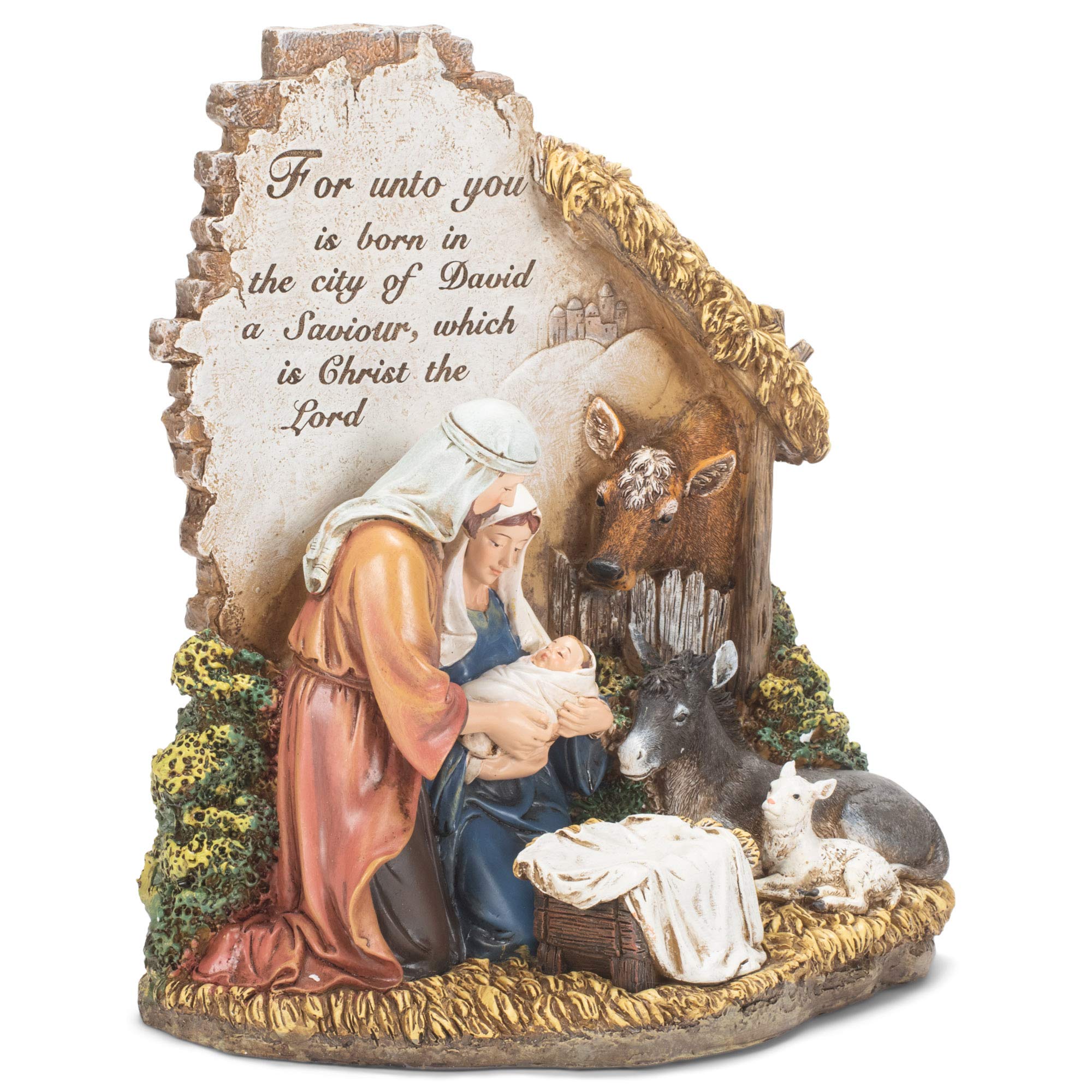 Unto You a Savior is Born - Scultura presepe di Natale, 25,4 cm