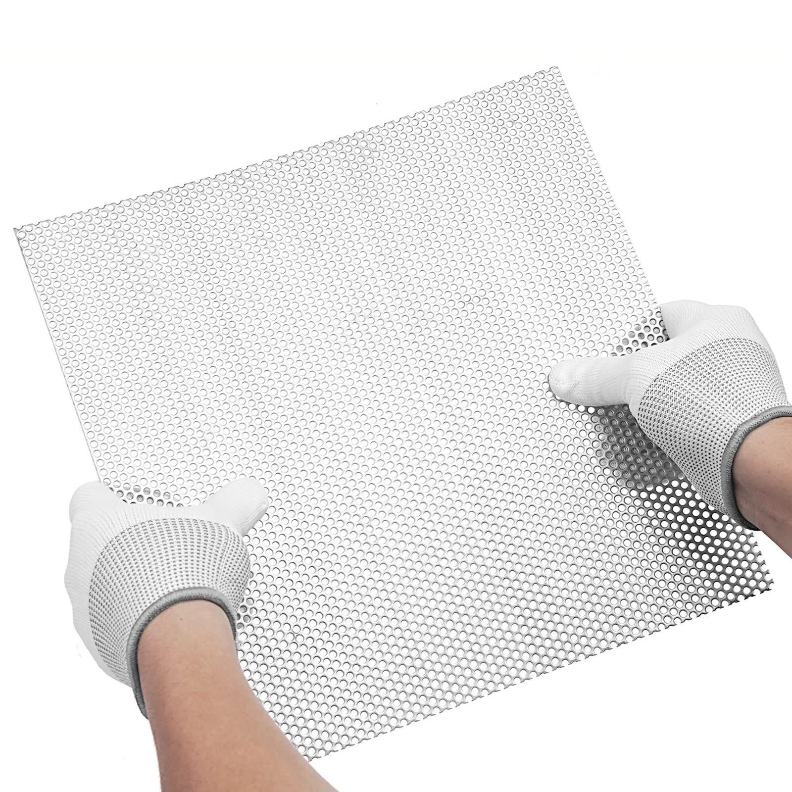 Perforated Metal Sheet - Perforated Stainless Steel Sheet, 11.8" x 11.8" Stainless Steel Preforated, 0.14" Hole, 0.048" Thickness