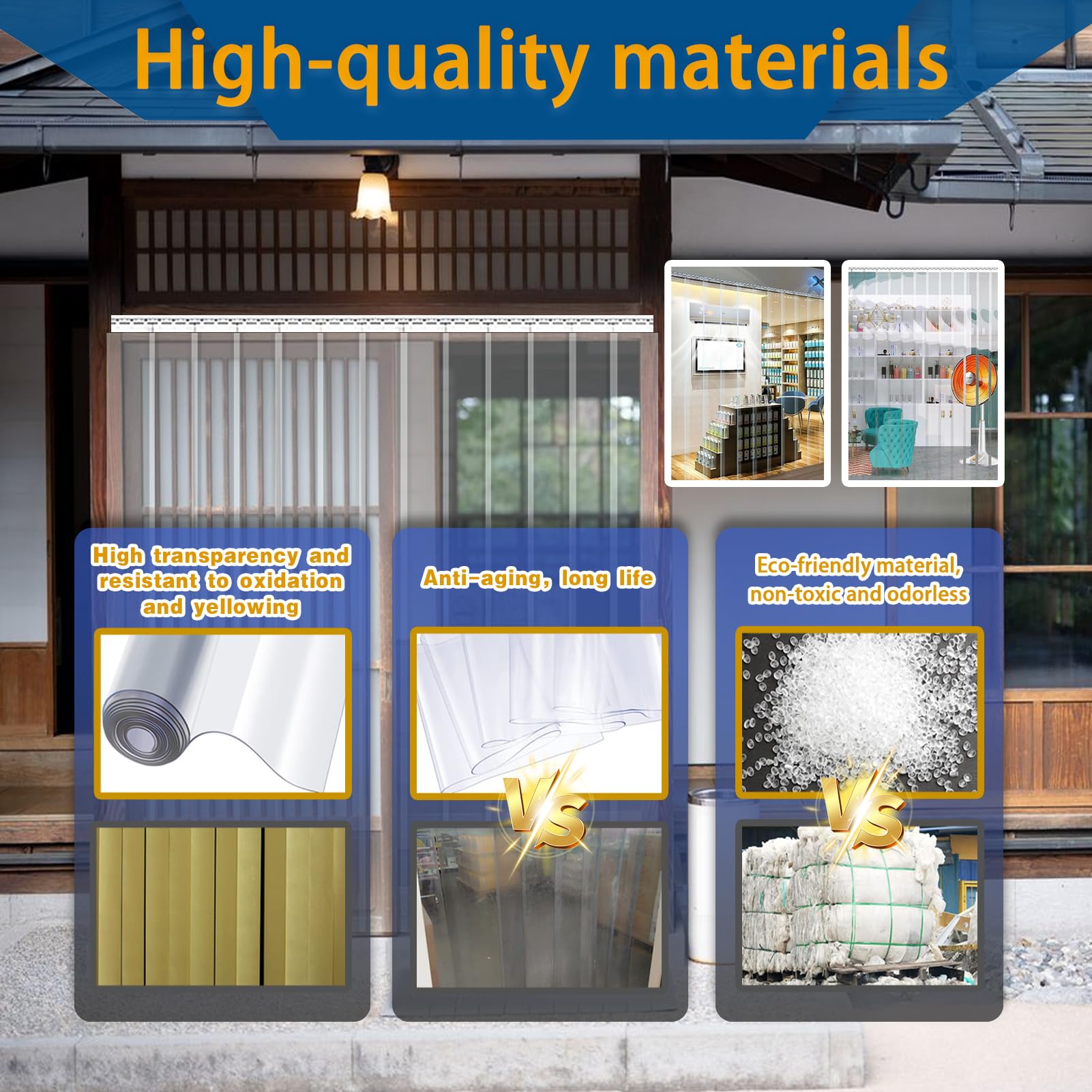 Rideau À Lanières en Plastique Transparent Isolant Rideau Porte Lanieres Convient aux Chambres Froides D'entrepôt, Facile À Installer Thickness:1.6mm Size：H:300 x W:30cm