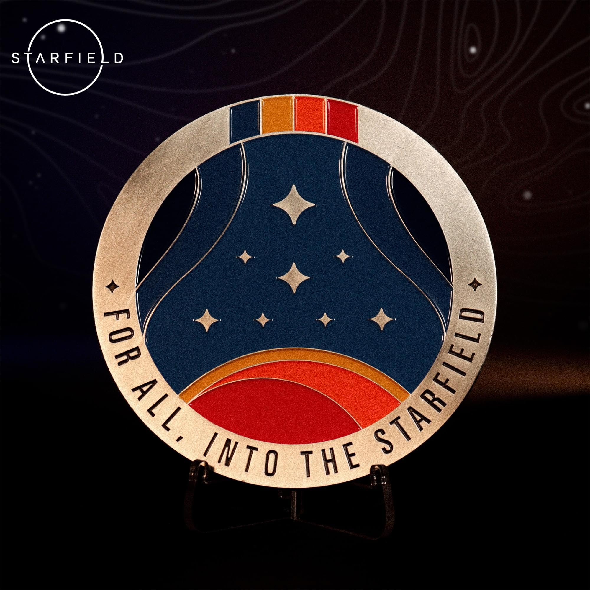 FaNaTtik Médaillon Constellation Starfield – Édition limitée en métal – Sous licence officielle, pièce d'affichage numérotée individuellement de 85 mm