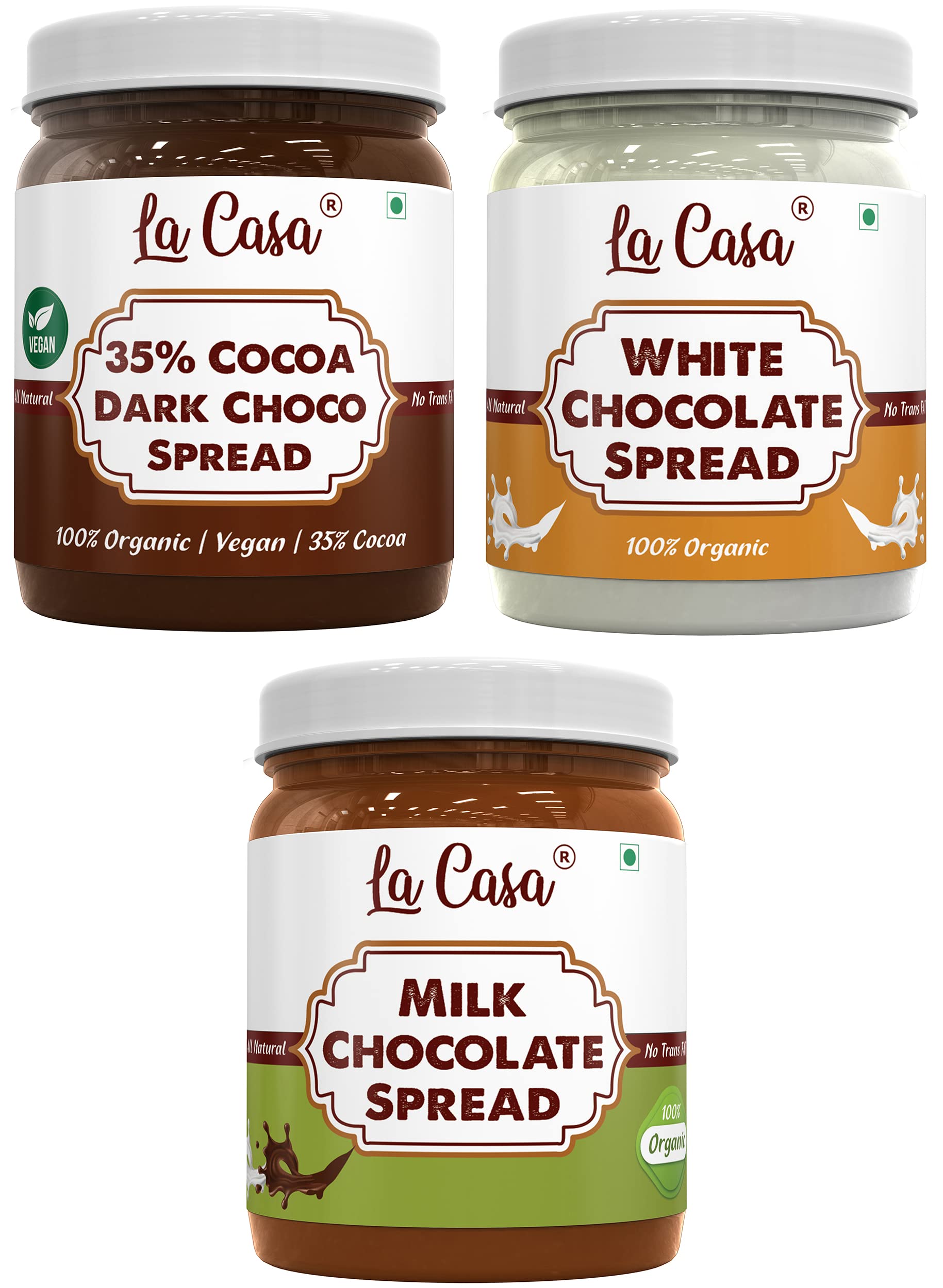 La Casa Choco Spread Combo - Dark+Milk+White Chocolate Spread | 3x350g | (B0BC9SVDM6) Amazon Price History, Amazon Price Tracker
