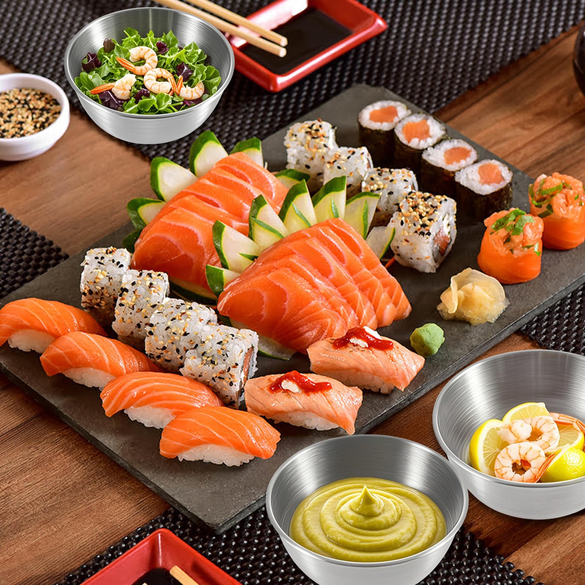 Duoyif Ciotole Per Salsa 12cm 4 Pezzi Golden, Ciotoline Da Snack