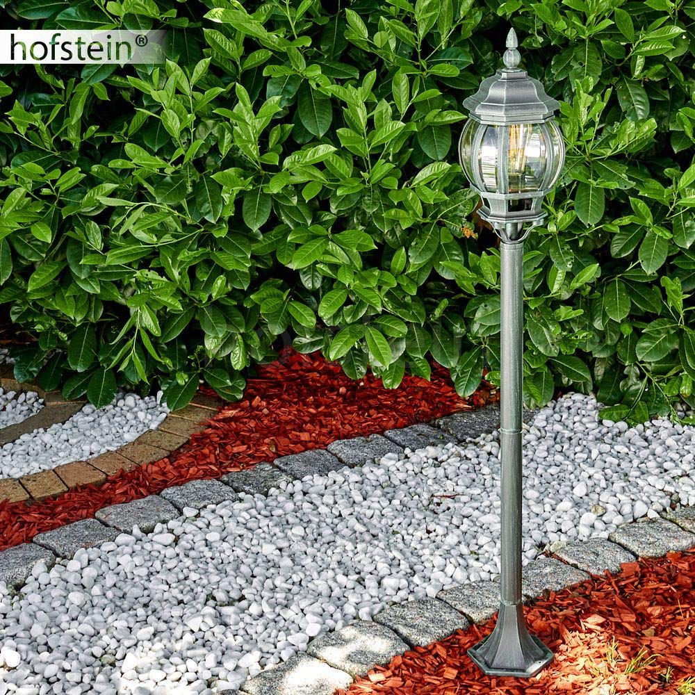 Lampadaire extérieur Lentua, luminaire vintage en aluminium moulé vert/noir de 120 cm de haut, luminaire de jardin pour une ampoule E27, ampoule(s) non incluse(s), IP44