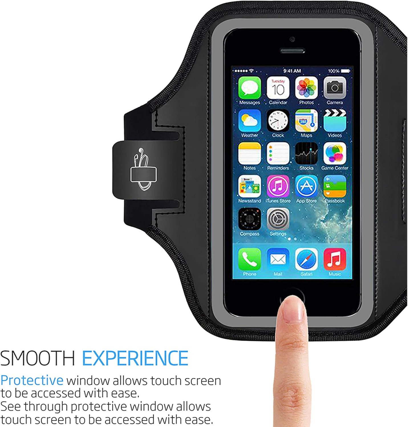 i2 Gear Armband for iPod Touch 7th, 6th, 5th Generation MP3 Players & iPhone 5, 5s, 5C with Key Holder & Elastic Strap Extender