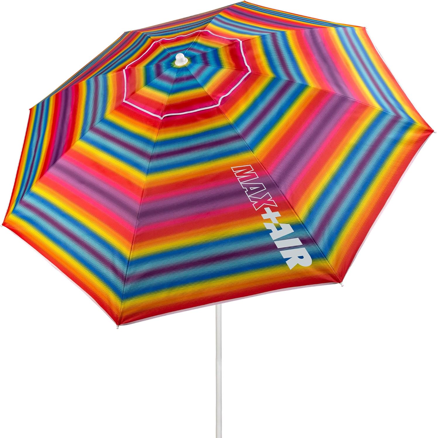 Aktive 62219 - Sombrilla de playa, 220 cm, sombrilla resistente al viento, techo de ventilación, mástil 28-32 mm, protección UV 50, Incluye bolsa de almacenamiento, Aktive Beach