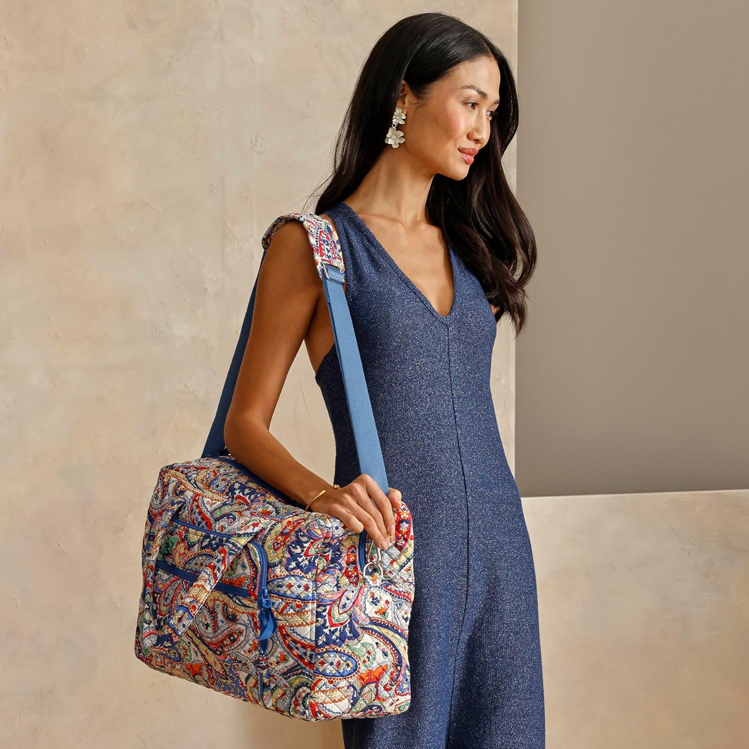 womens Cotton Weekender Travel Bag - Image 5