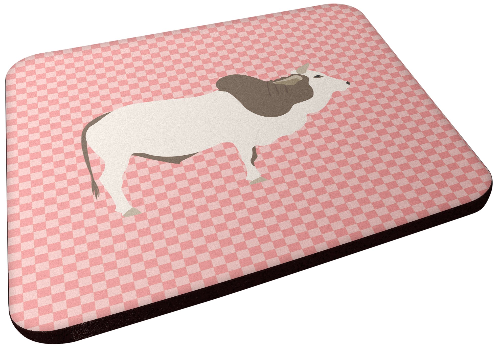 Caroline's Treasures Malvi Cow Pink Check Decorative coasters, 3.5, Multicolor