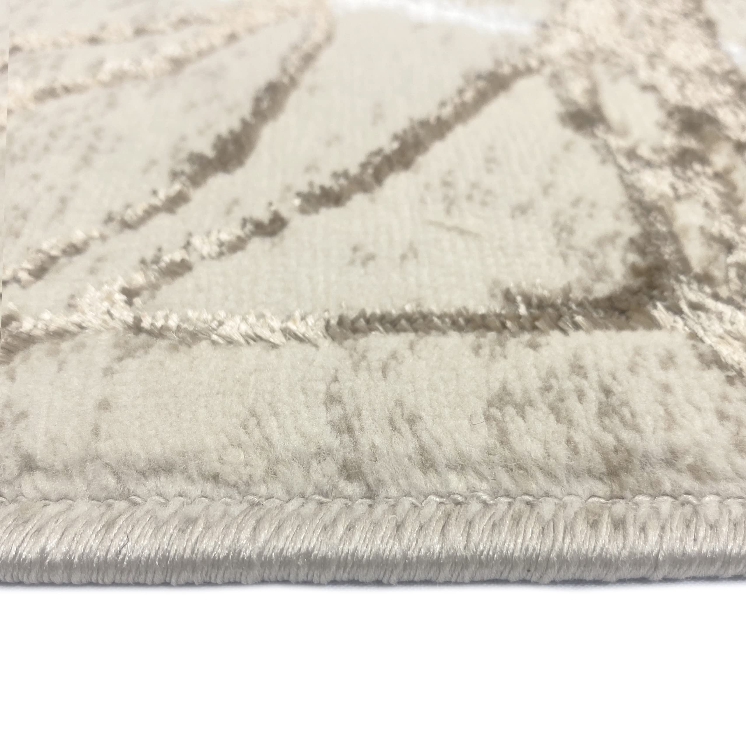 CARPETIA Tappeto moderno dal Design di Rami astratto | easy care | crema marrone, 140 x 200 cm