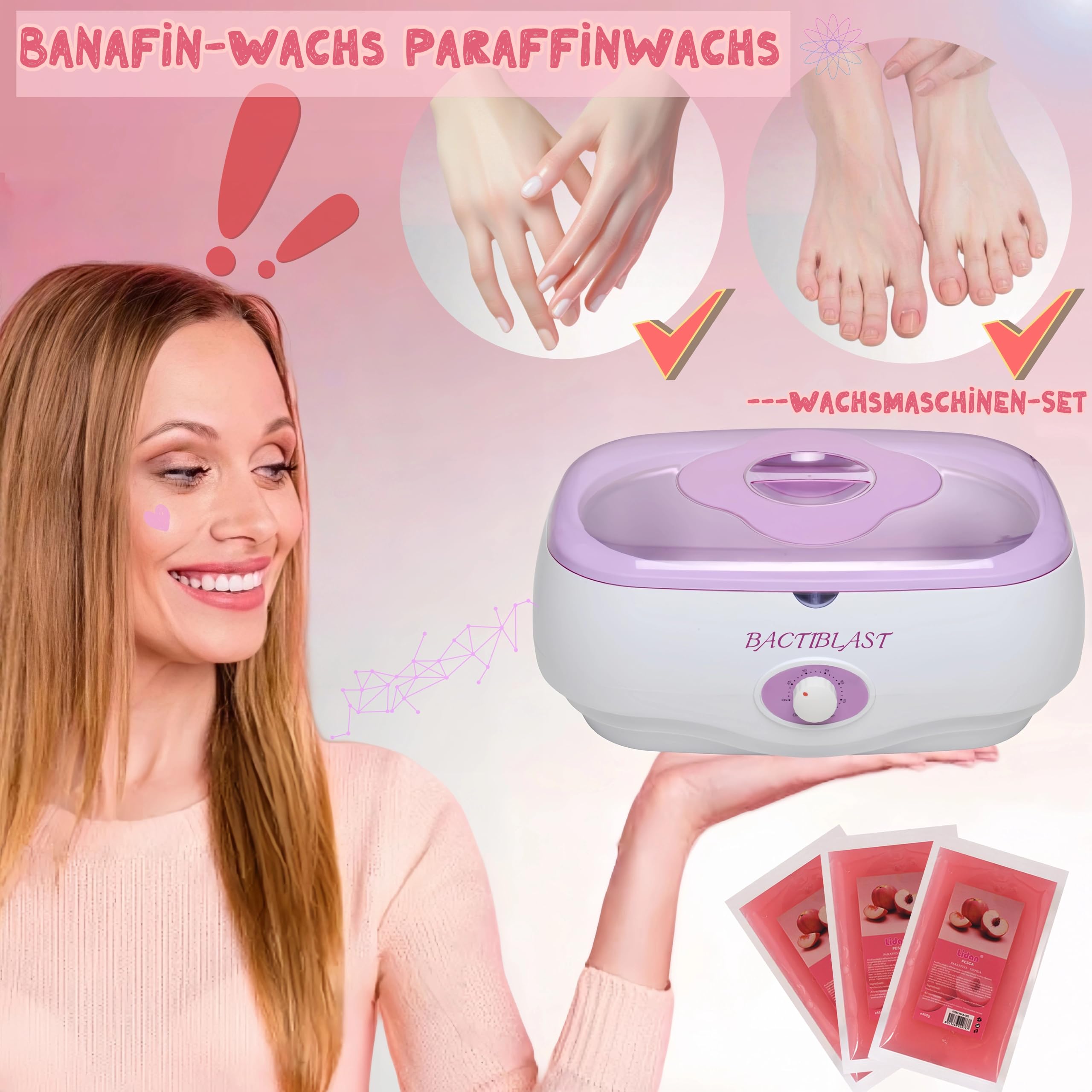 Bain de Paraffine Electrique 5L - Bain de Cire pour Mains et Pieds, Soulagement Douleurs Musculaires, Hydratation Peau Sèche