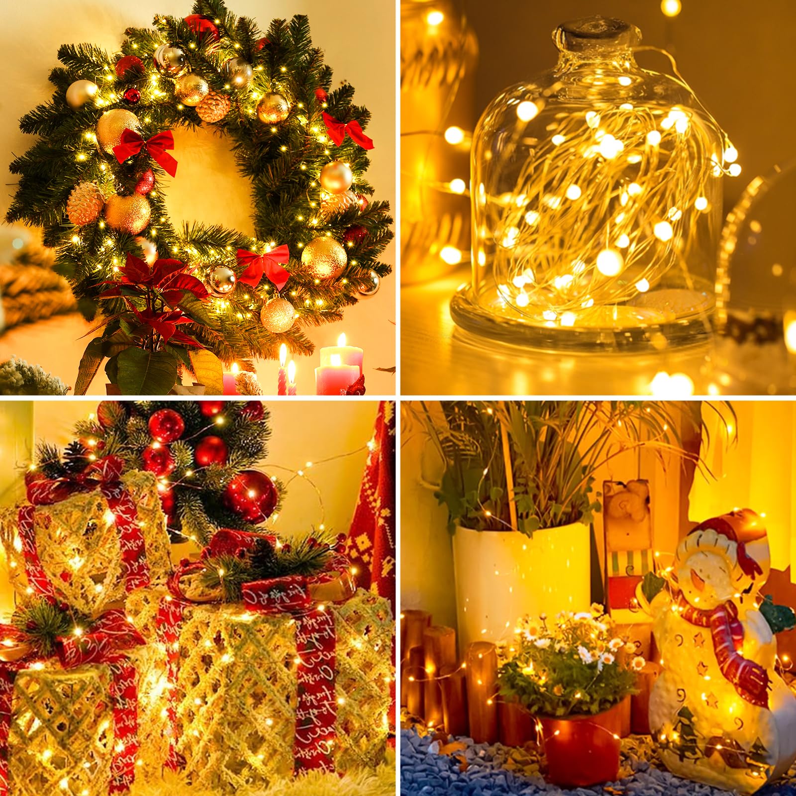 Lichterkette batteriebetrieben – 2,1 m, 20 LEDs, 3 Modi, Mini-Lichterkette, wasserdicht, für Einmachgläser, Vasen, DIY, Party, Hochzeit, Dekoration, Weihnachten, Warmweiß, 100 Stück