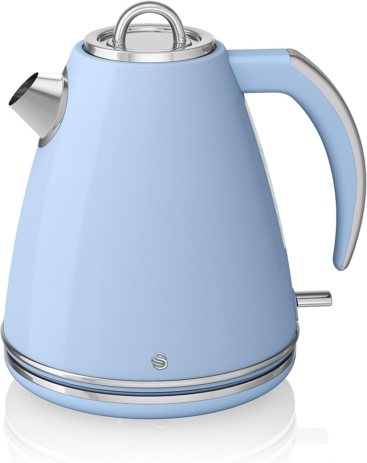 Swan SK24030BLN Retro Jug Kettle, Cordless Design, Stainless Steel, 3kW
