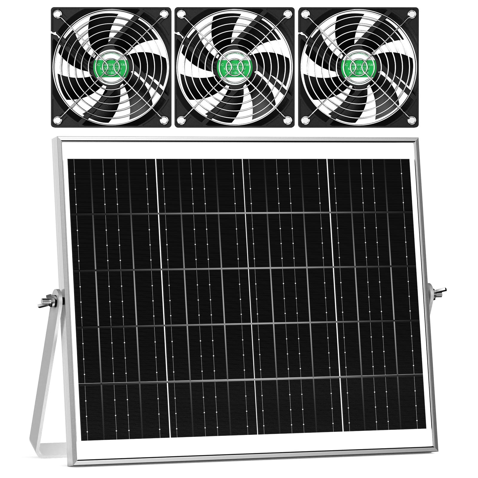 11,9 cm Solar-Gewächshaus-Ventilator, 3 Stück, 30 W, solarbetriebener Abluft- oder Ansaugventilator, wasserdicht, starker Luftstrom, 5 m Kabel, für Outdoor-Schuppen, Hundehütte, Belüftung