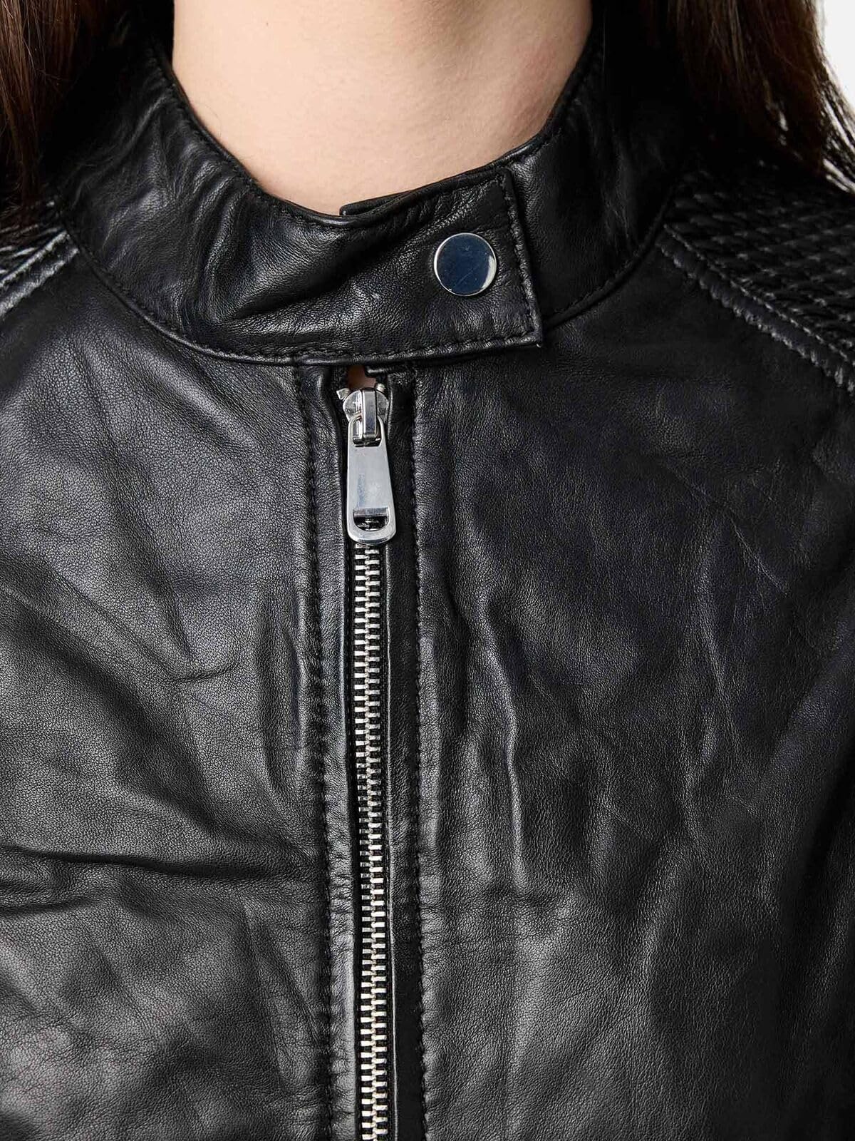 Tazzio Kurtka skórzana damska skórzana kurtka prawdziwa skóra Biker Look F520