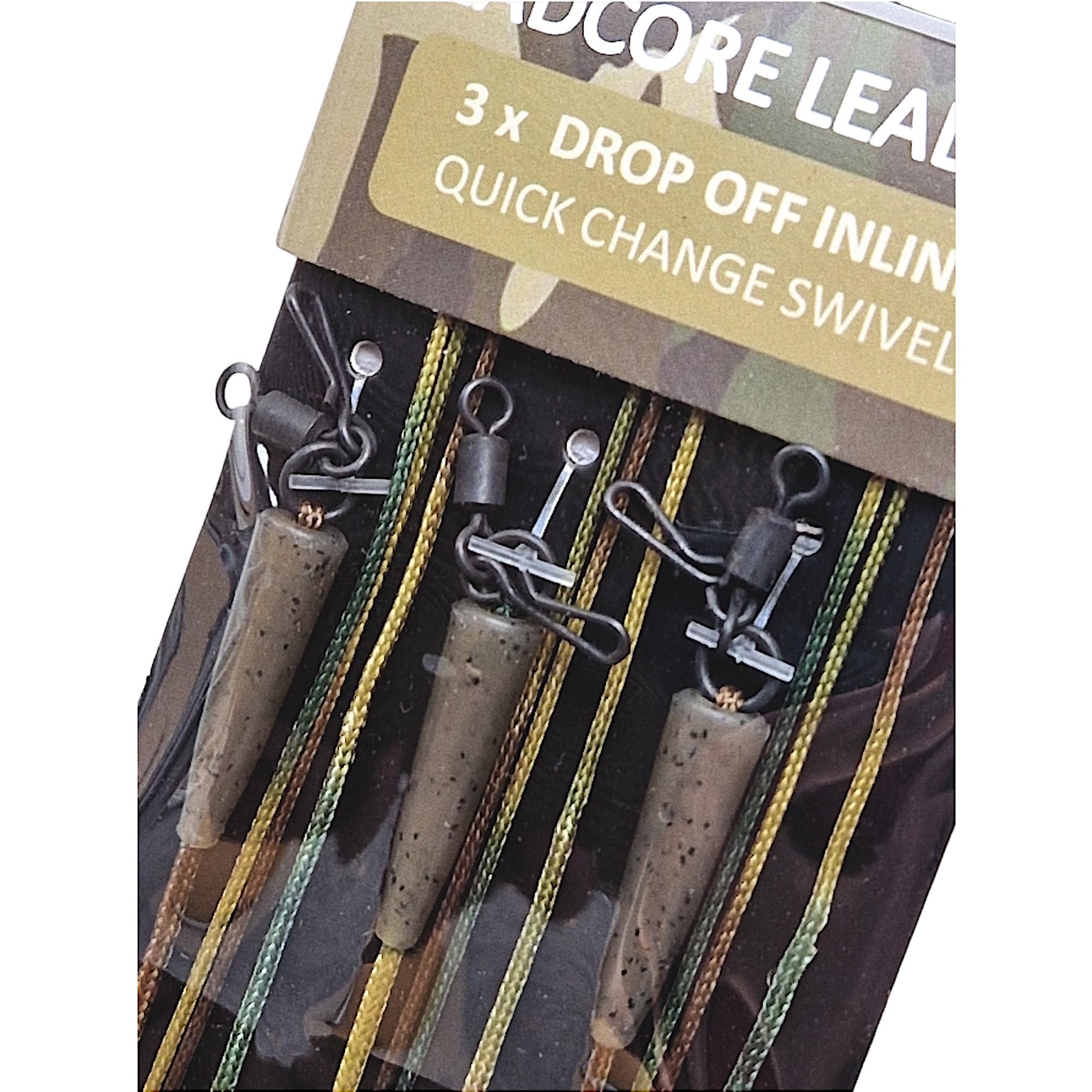 TJR Tackle Camo QC Drop Off Solid Bag Leadcore Leaders Swivel Ready Tied, 80 cm - Image 4