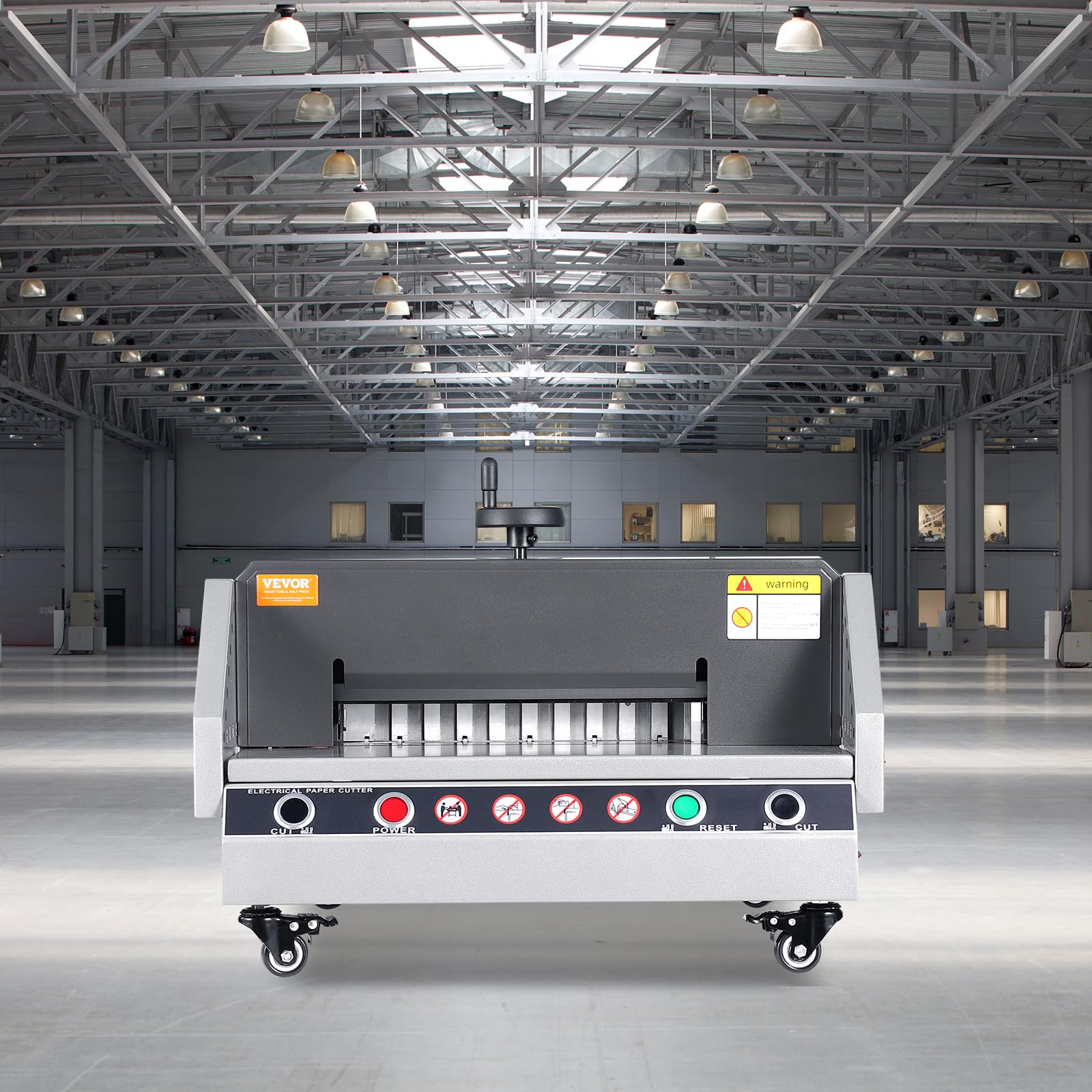 VEVOR Papierschneidemaschine, Schnittbreite von 0 – 330, elektrischer Papierschneider, Lenkrad und Stahlklinge, Papierschneider, 360°-Rollen