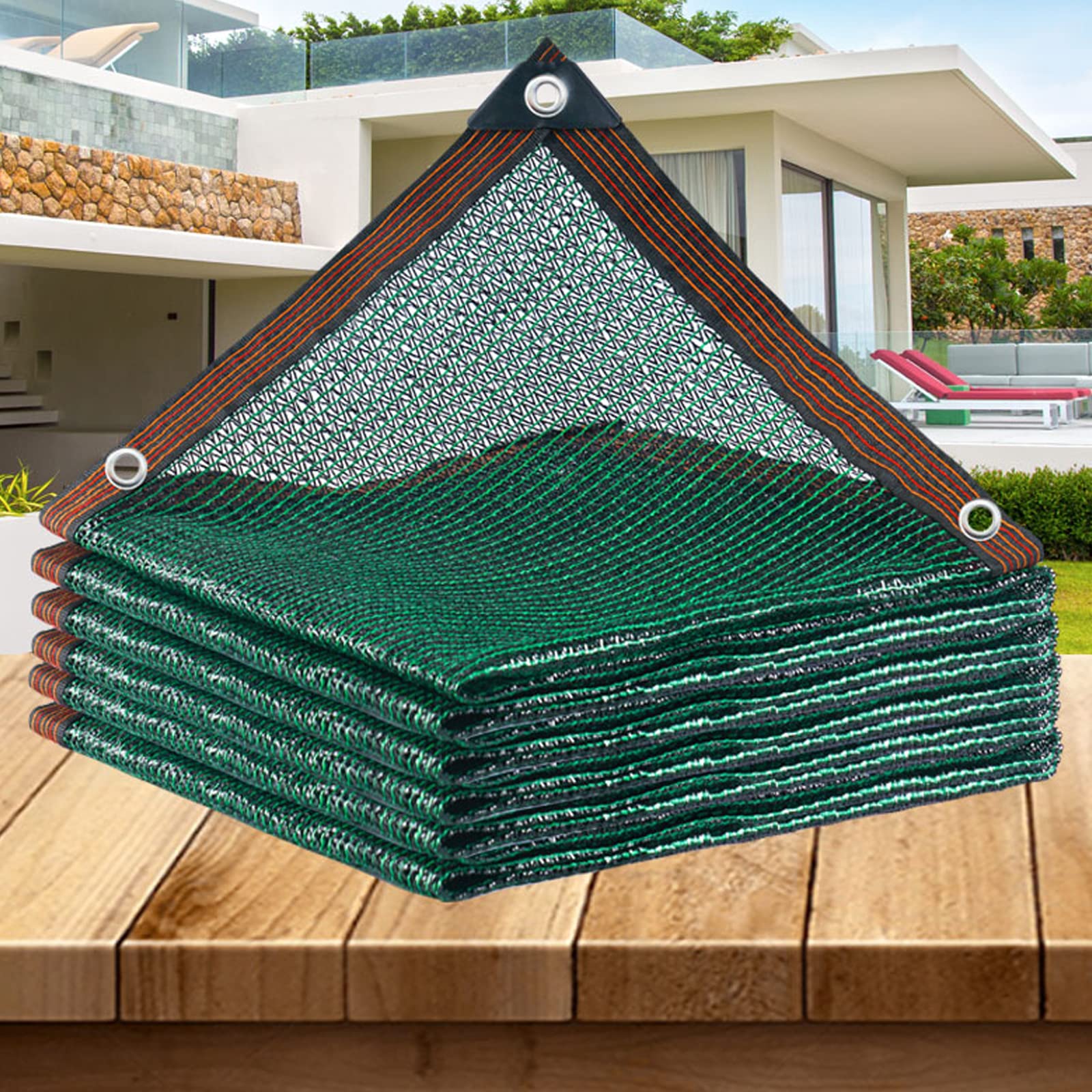 Malla Sombreadora Multiusos,Red de Sombreado Verde,Paño de Sombra 55%,Sun Shade Net Ligera y Transpirable,Malla de Ocultación,con Ojales,para Jardín,Invernadero,Plantas (5x10m/16.4x32.8ft)