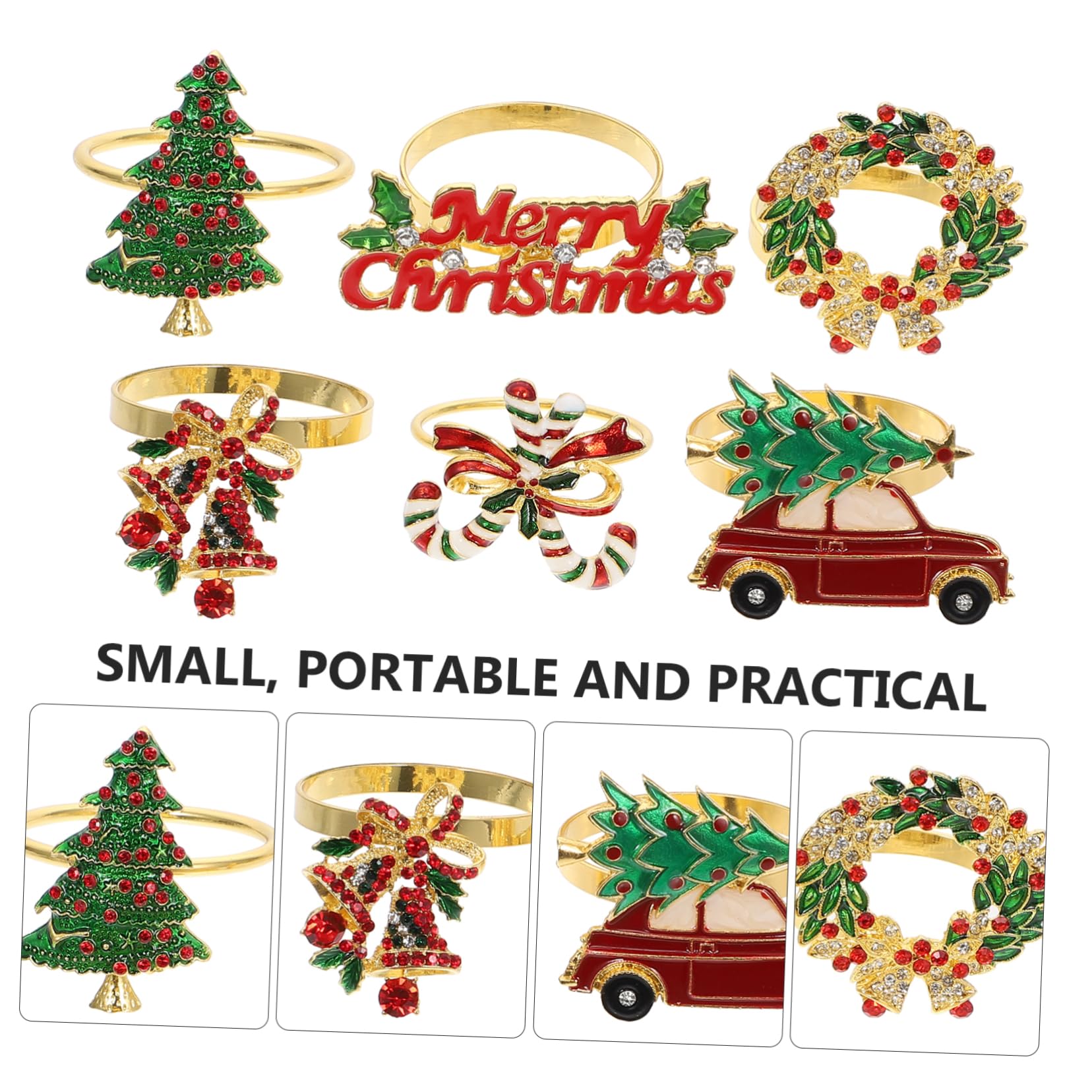 TOPBATHY 18 Pezzi Tovagliolo Di Natale Fibbia Tovagliolo Di Natale Decorazione Bling Accessori Decorazioni Di Natale Tovagliolo Di Cristallo Fermagli Albero Portatovaglioli Decorazioni Per