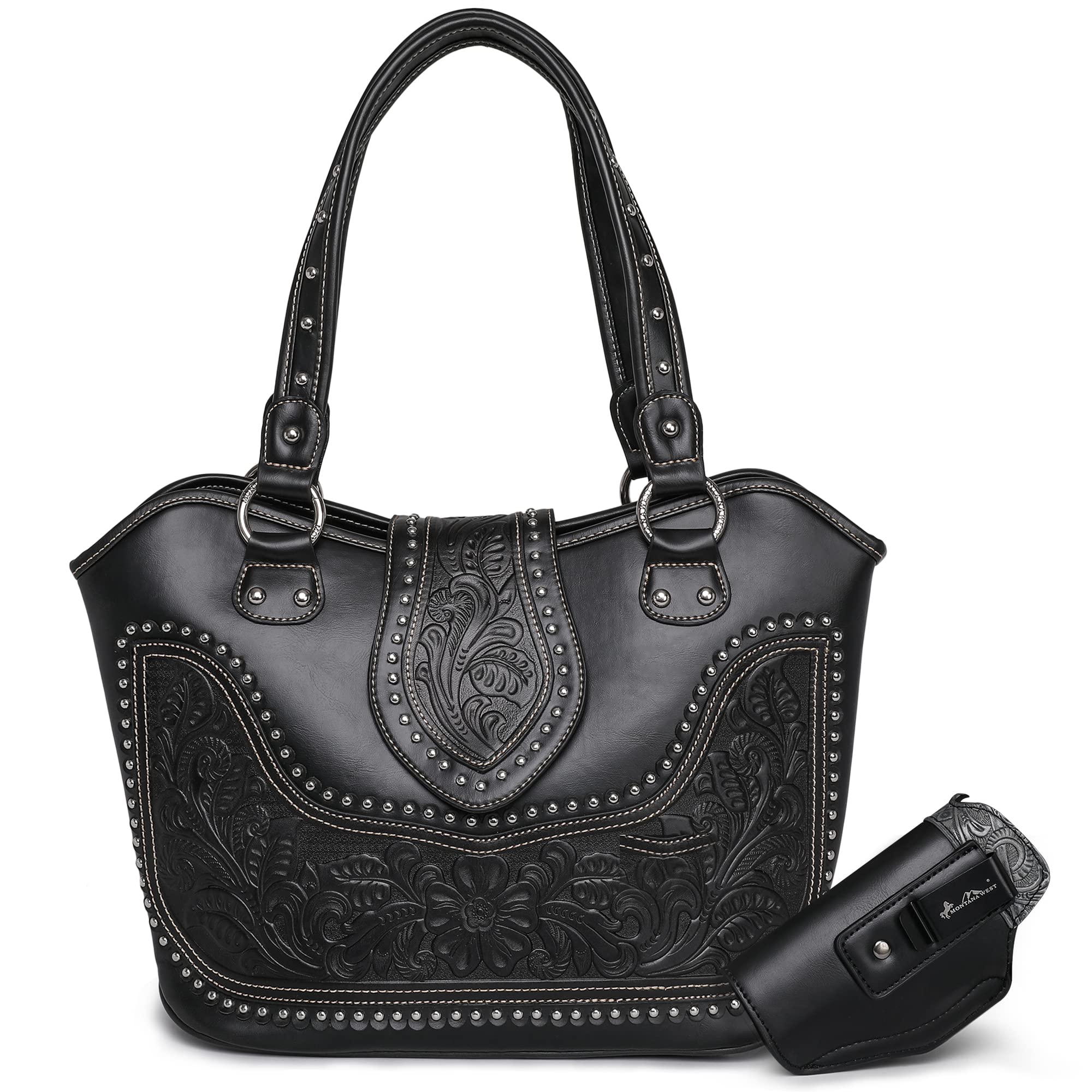 Montana West Western Tote Bag for Women Tooled Shoulder Bag Ladies Purses and Handbags