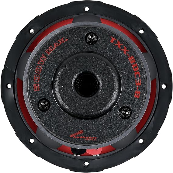 Audiopipe 8 Triple Stack Composite Cone Subwoofer (TXX-BDC3-8), Superior Performance, 500W Max Power, 2 BASV Dual Voice Coil, Aluminum Basket, Multi-Connect Terminals, Dual 4 Ohms
