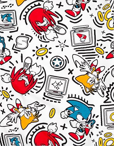 Miniatura 6 de SEGA Sonic the Hedgehog Tails Knuckles - Conjunto de sudadera y pantalones deportivos de rizo francés para niño pequeño a niño grande