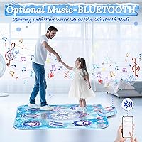 Vista 4 de Juguetes de baile para niñas: 8 botones Frozen Dance Pad inalámbrico Bluetooth juego de baile electrónico para niños con 4 modos de juego Luz LED