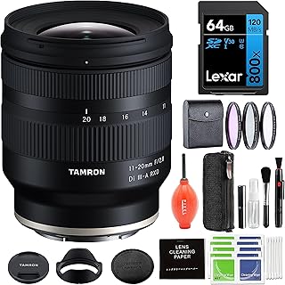 Tamron 11-20mm f/2.8 Di III-A RXD Lens for Sony E with Advanced Accessory and Travel Bundle | Tamron 6 Year USA Warranty | AFB060S-700 | Tamron 11-20mm Sony E