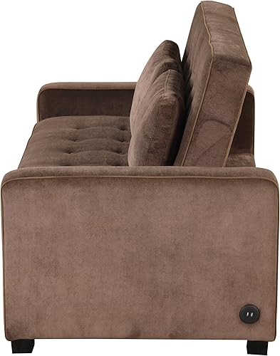 Miniatura 8 de Eafurn Sofá cama convertible 3 en 1 con cama extraíble, futón pequeño sofá biplaza con respaldo reclinable y reposabrazos, sofá cama tapizado, color