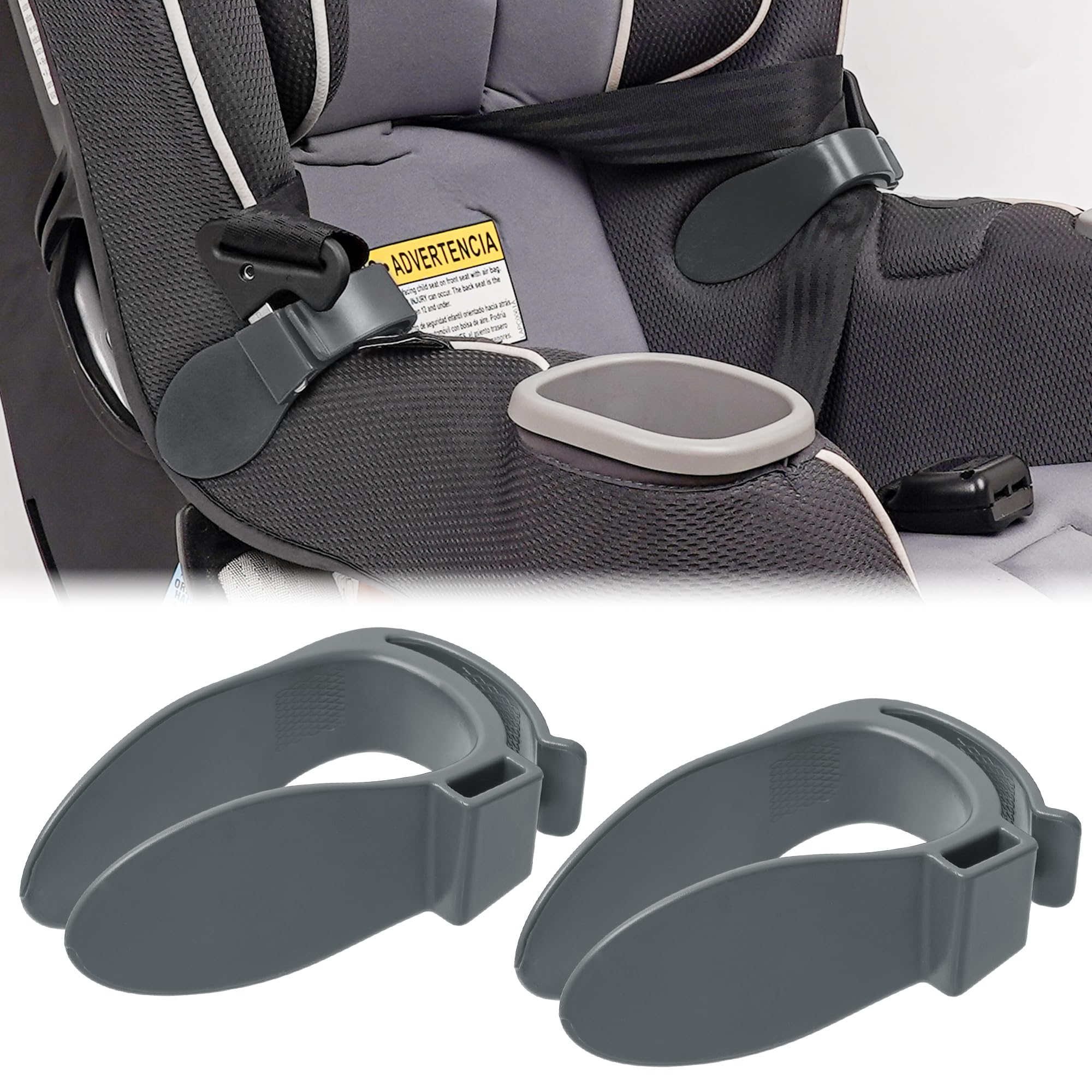 Organizer-Clip für Kindersitzgurte – Hält Schultergurte ordentlich & griffbereit | 2-in-1 Gurt-Halterung & Clip-Modus | Passend für Sitze ≤ 5 cm Seitenbreite | Schnelle & werkzeuglose Installation