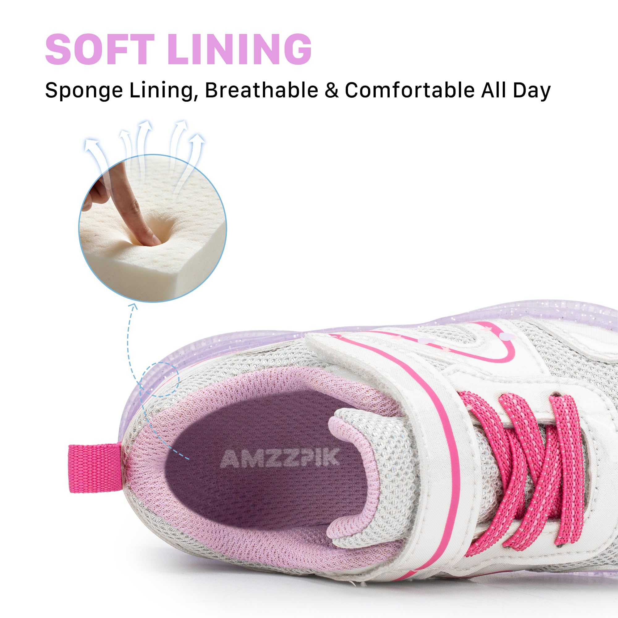 AMZZPIK Zapatos para niños pequeños con luz LED para niños y niñas
