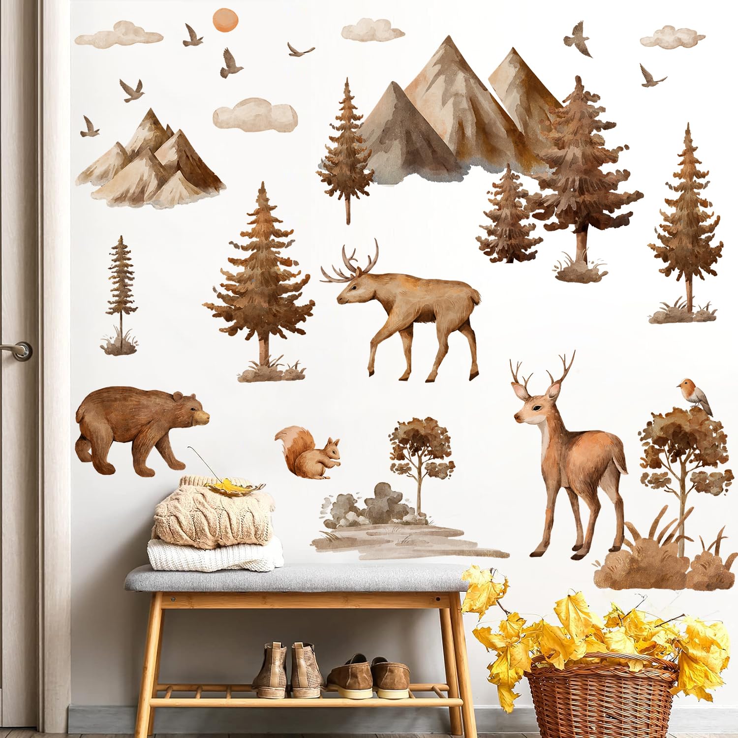 CharmFlo Large Forest Animal Wall Decals - Peel And Stick Woodland Wall Art For Kids Rooms - View #8