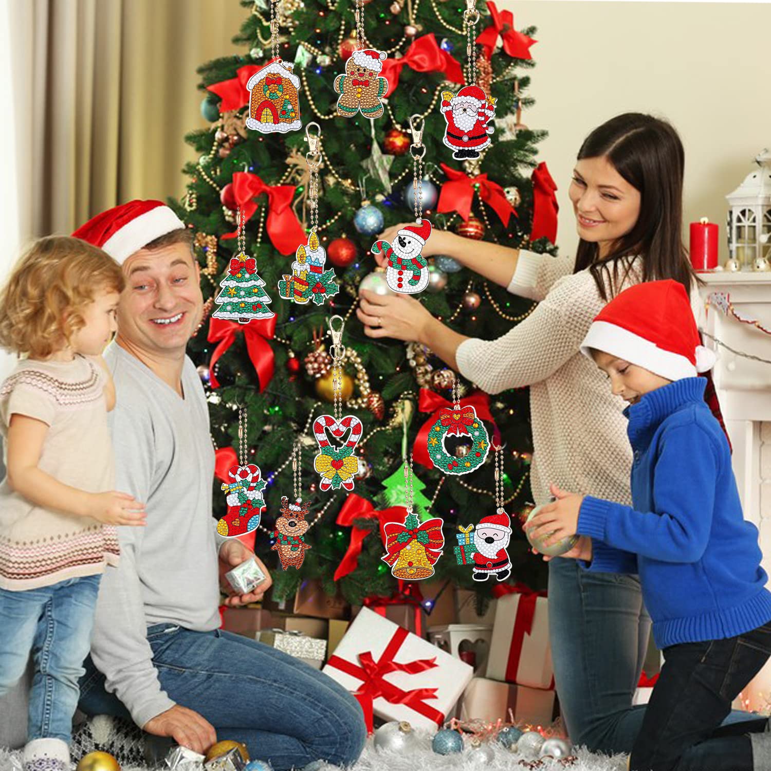 10 Pièces Diaant Peinture Porte-clés Peinture Diaant 5D, Bricolage