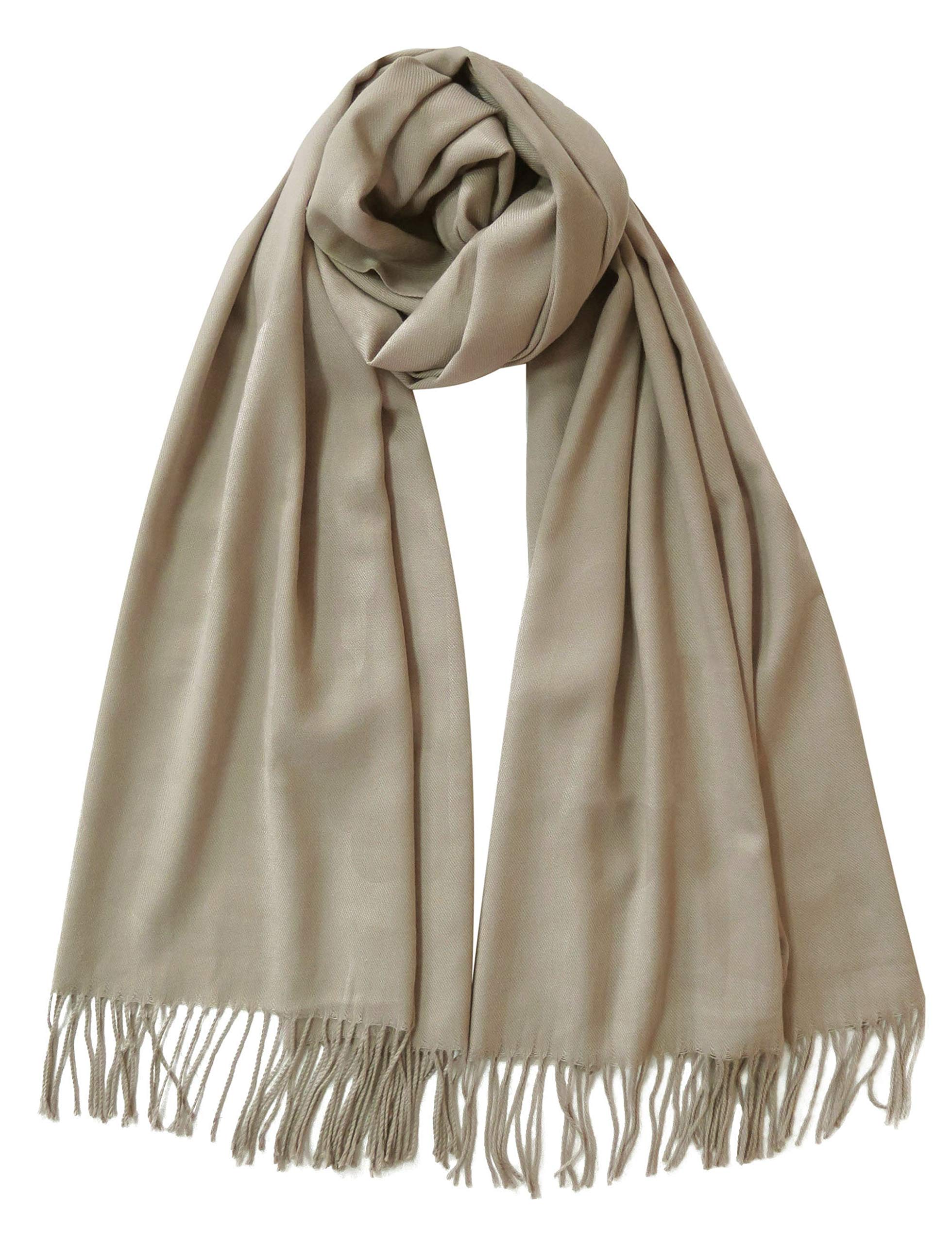 Lina & Lily Women's Beige Pashmina Scarf Shawl Wrap (Beige)