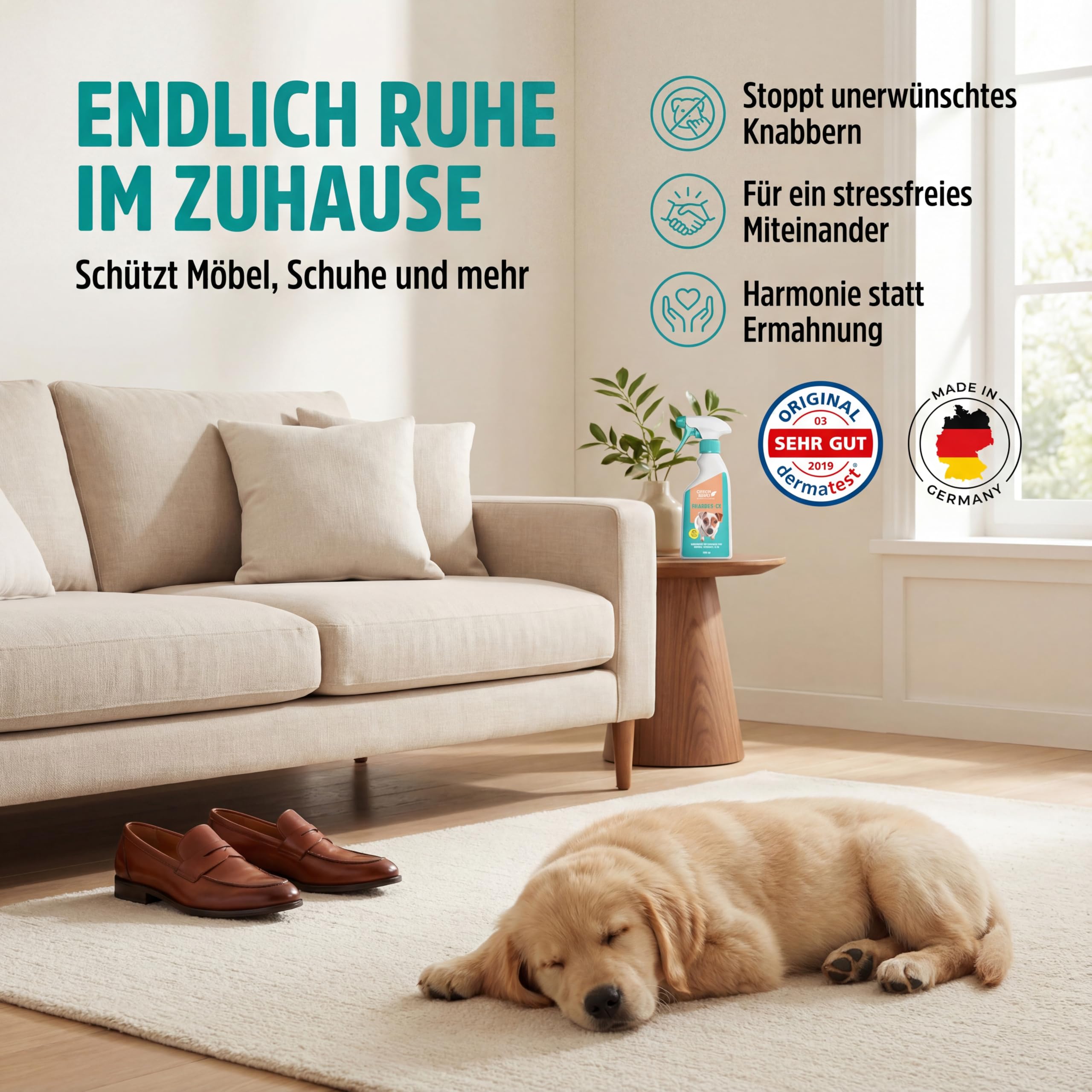 Green Hero Knabber-EX 500 ml Knabberstopp Bitterspray für Hund & Katze Anti Knabber & Ankauen von Möbeln Schuhen u.v.m. Anti Kau Spray Hund