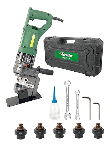 Punzonadora hidráulica eléctrica de 1200W 110V punzonadora hidráulica de ángulo de acero punzonadora, se puede utilizar para perforar en acero,