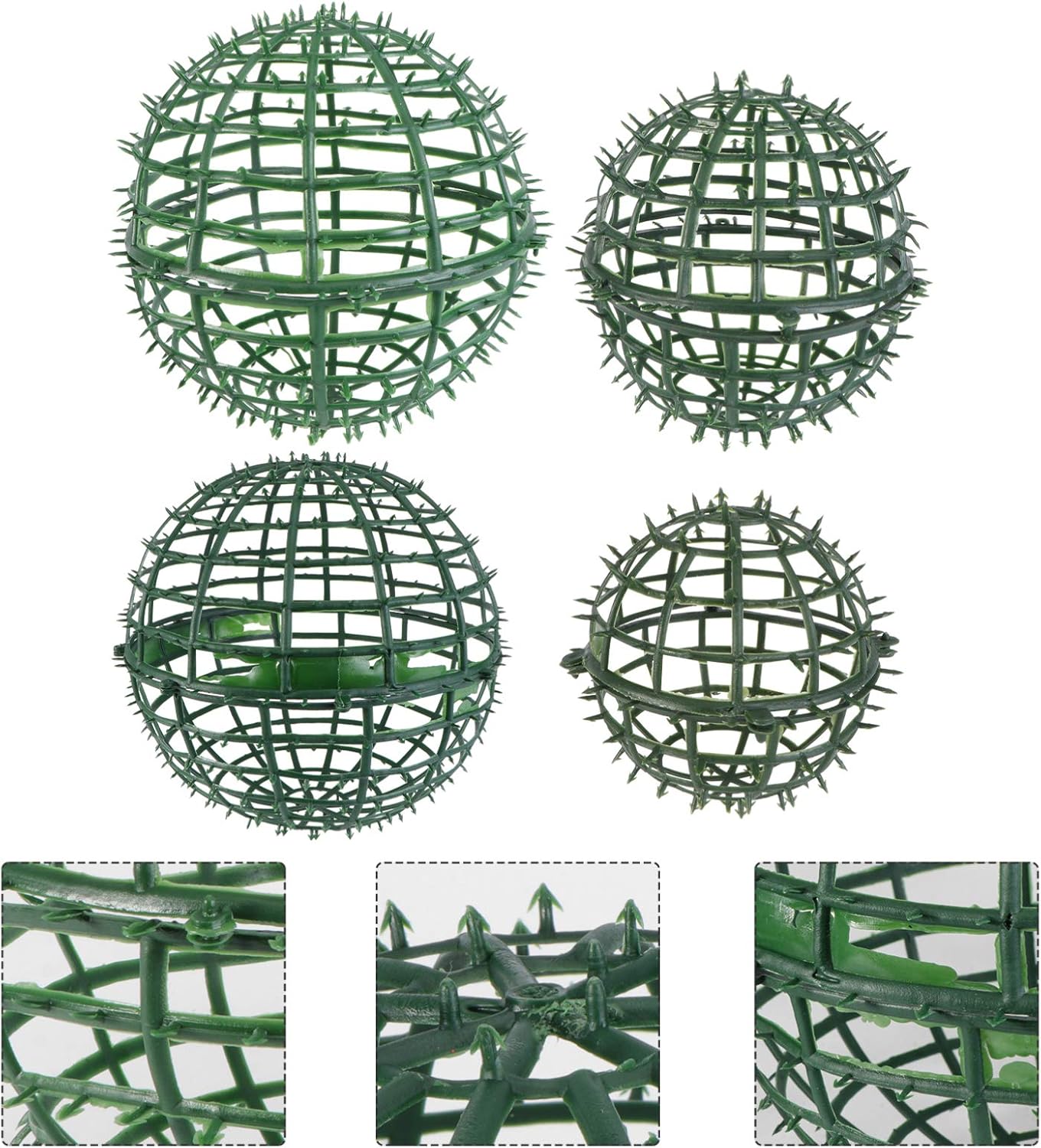 Cabilock 4Pcs Artificial Topiary Ball Frame Bouquet Floral Cage Floral Arrangements Holder Lifelike Fake Greenery Foliage Balls for Courtyard Garden Gate Balcony Decoration -