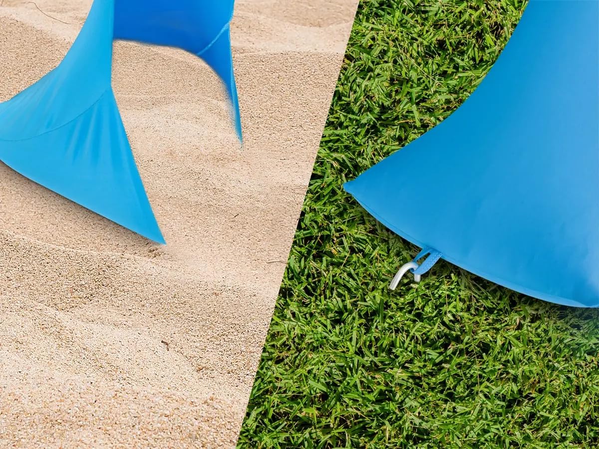 Monoprice Sombrilla de playa y campamento para 4 personas, de 7 pies, con protección UV UPF 50+, tela de licra elástica y ligera, fácil sombra para la playa, camping y eventos deportivos